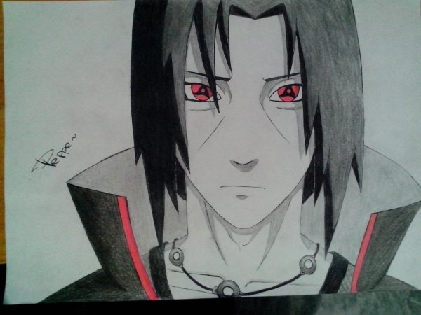 Итачи Учиха нарисовать поэтапно