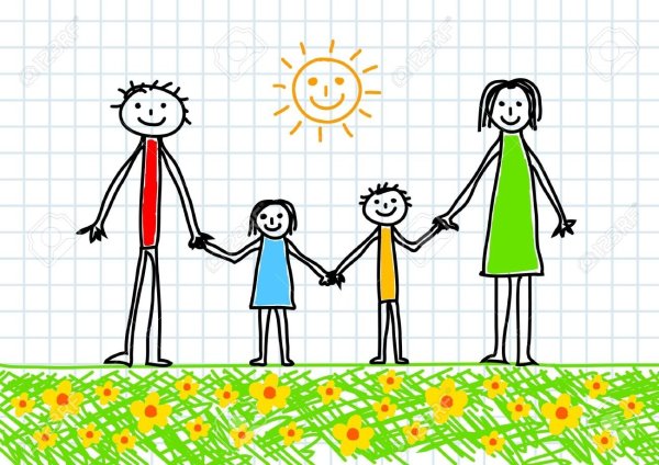 Мама и сын рисунок