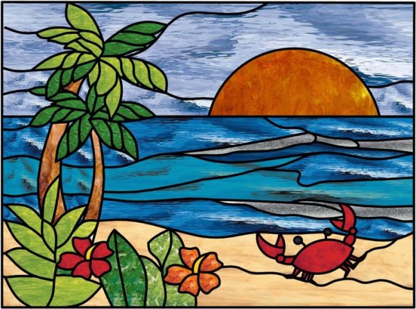 Витраж на тему лето