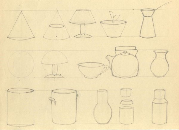 Рисование с натуры предметов комбинированной формы