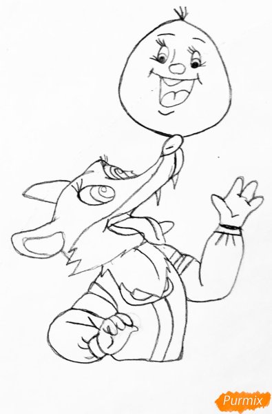 Лиса и Колобок раскраска