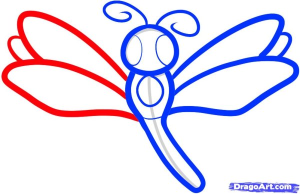 Стрекоза раскраска