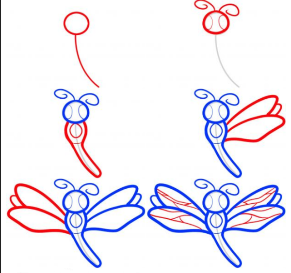 Стрекоза картинка раскраска