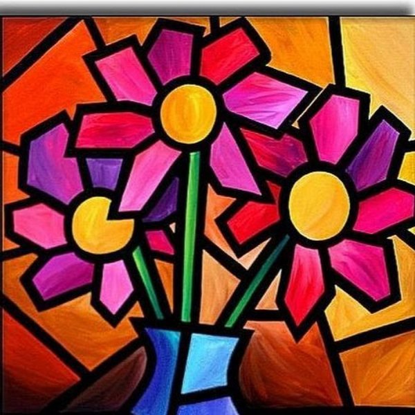 Кубизм картины Пикассо цветы