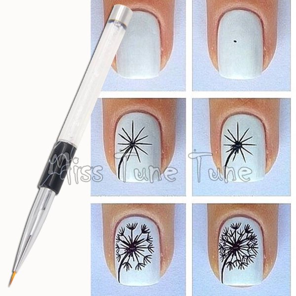 Простые узоры на ногтях кисточкой