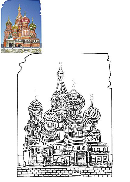 Храм Василия Блаженного контур лёгкий