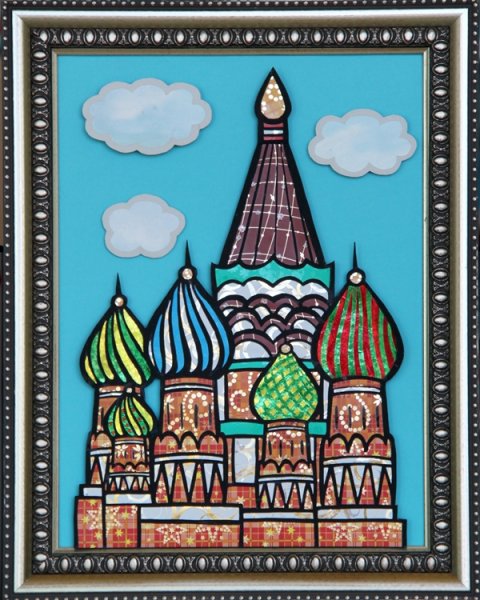 Храм Василия Блаженного Москва рисунок