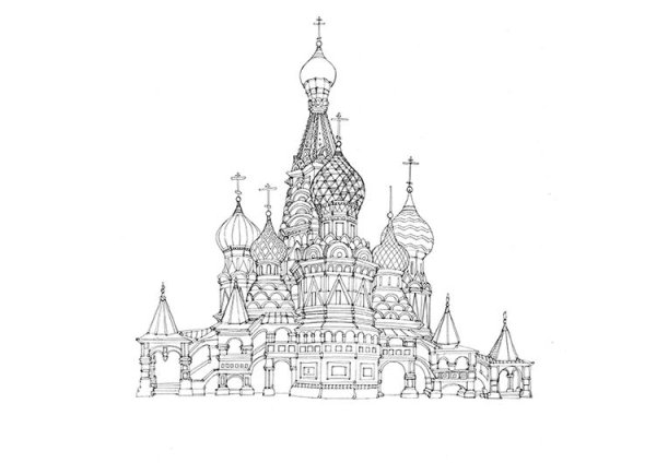 Храм Василия Блаженного рисунок