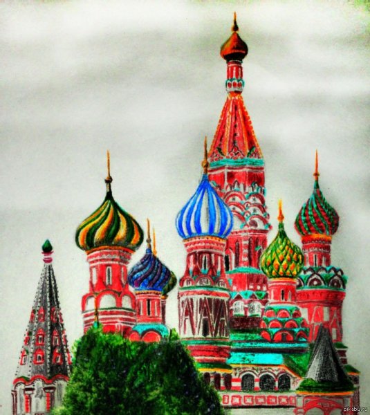 Рисунок храма Василия Блаженного 4 класс