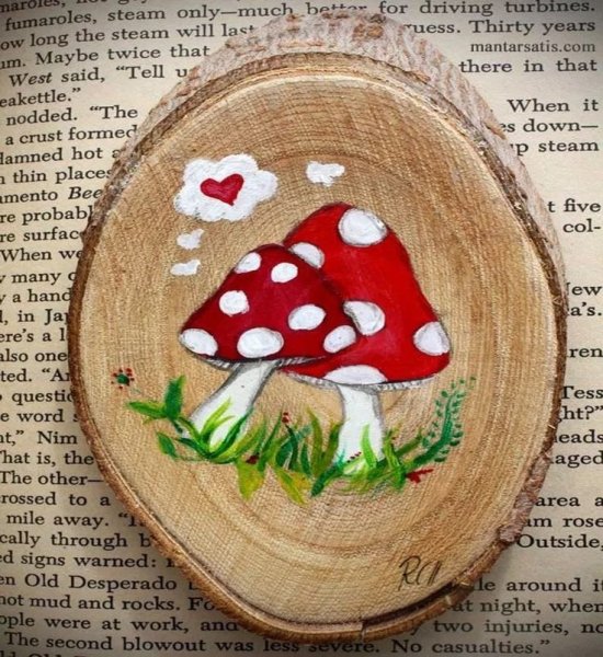 Рисунки на спилах для детей