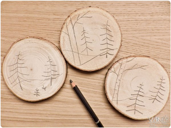 Выжигание на спиле дерева