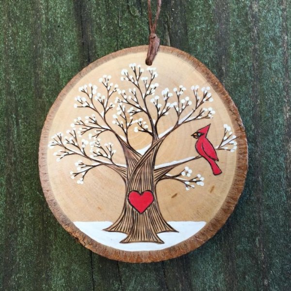 Роспись на спиле дерева