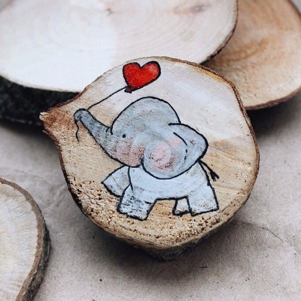 Роспись деревянных спилов