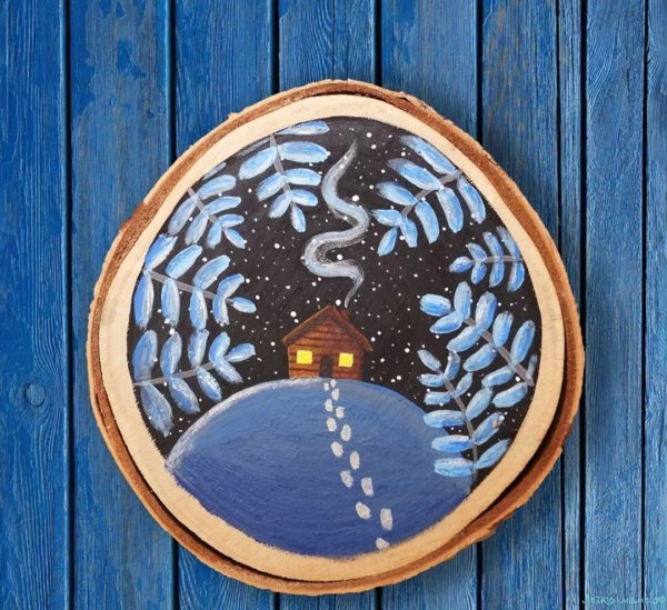 Рисование на деревянных спилах