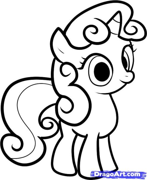 Пони рисунок для детей карандашом