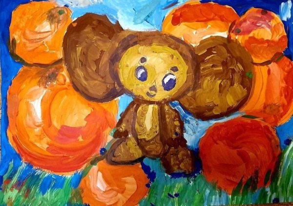 Коробка для Чебурашки рисунок для детей