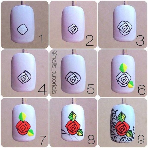 Пошаговый маникюр с лентой