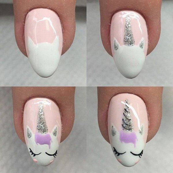 Рисование цветов на ногтях