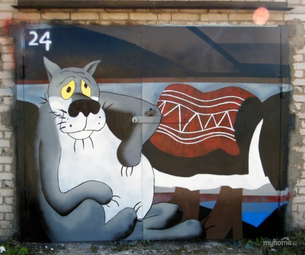 Ворота деревянные разрисованные