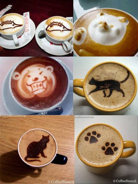 Рисунки несложные для кофе