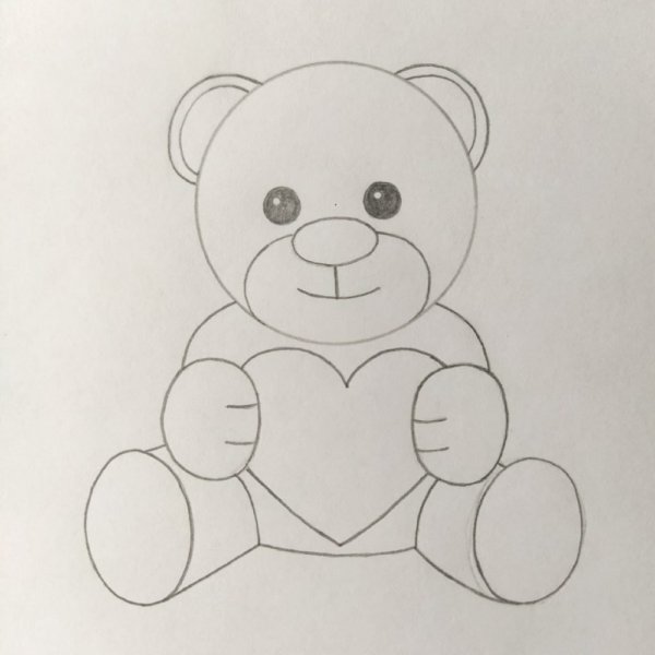 Мишка рисунок легкий