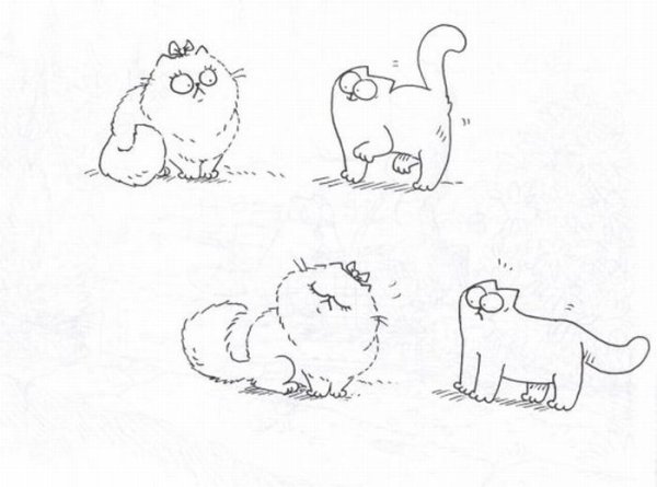 Рисунки карандашом кот Саймон