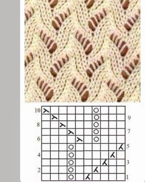 Ажурный узор змейка спицами