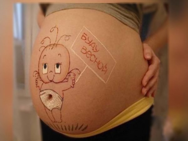 Рисунки на животе у беременных легкие