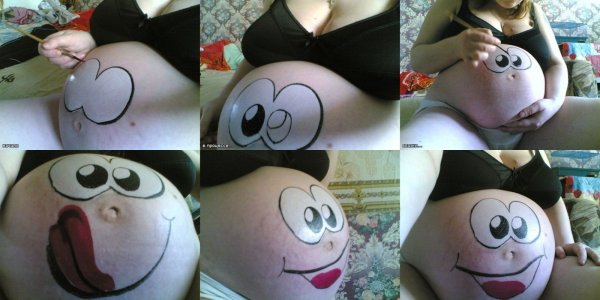 Рисунки на животике беременной