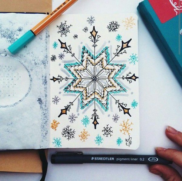 Новогодние скетчи карандашом