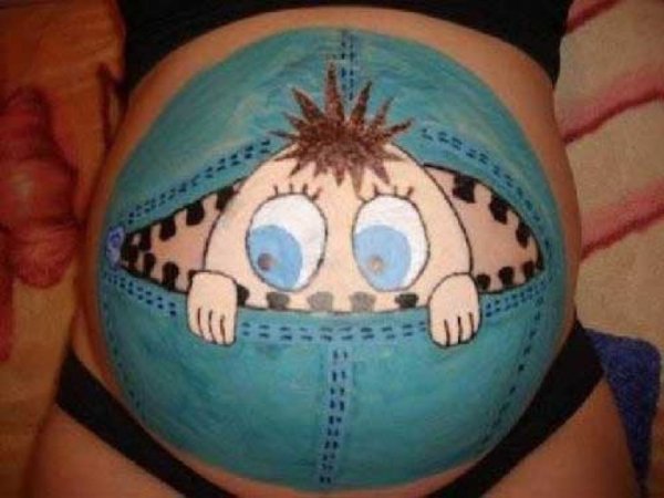 Разрисовать беременный животик