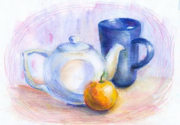 Поэтапное рисование натюрморта для детей