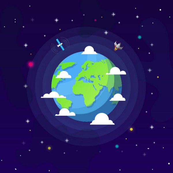 Планета земля гуашью