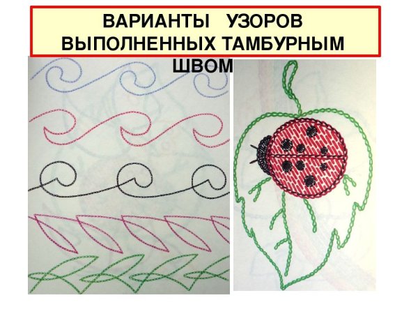 Вышивка тамбурным швом схемы