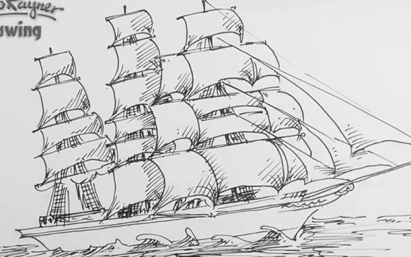 Рисунки для срисовки корабли