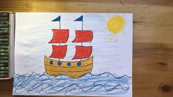 Корабль сбоку рисунок