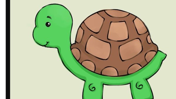 Черепашка раскраска для малышей