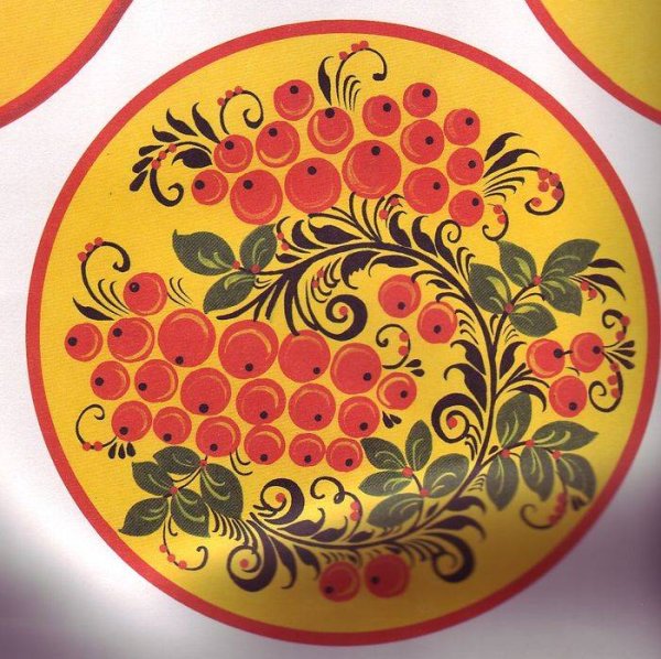Хохломская роспись в круге