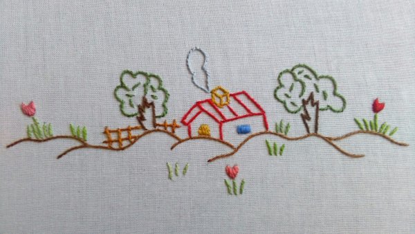 Детская вышивка тамбурным швом
