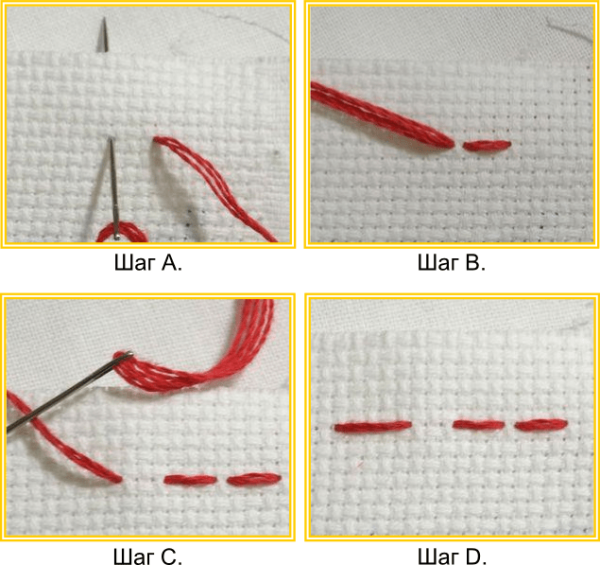 Салфетка шов вперед иголку