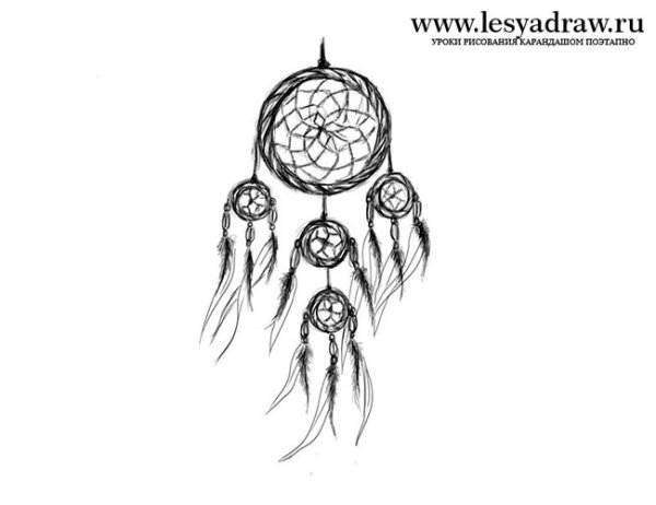 Ловец снов рисунок карандашом для срисовки