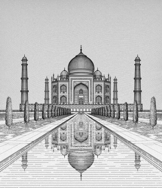 Раскраска храм Тадж Махал Индия