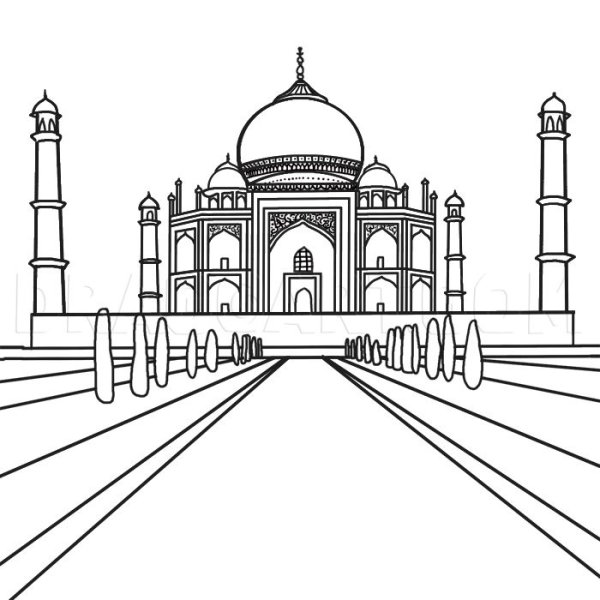 Раскраска храм Тадж Махал Индия