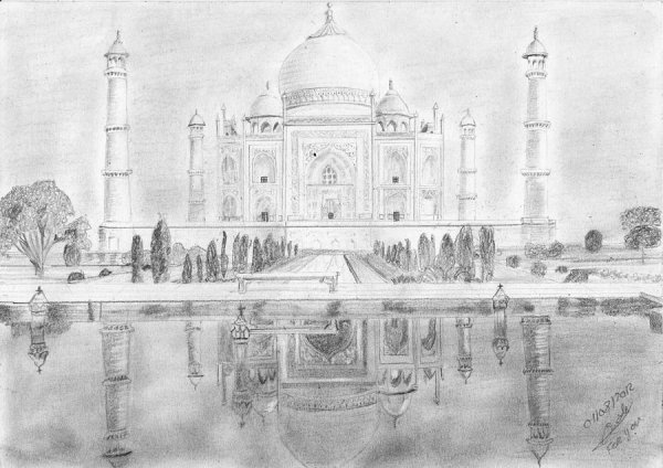Города пустыни Тадж Махал рисование