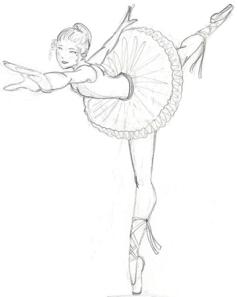 Балерина рисунок карандашом