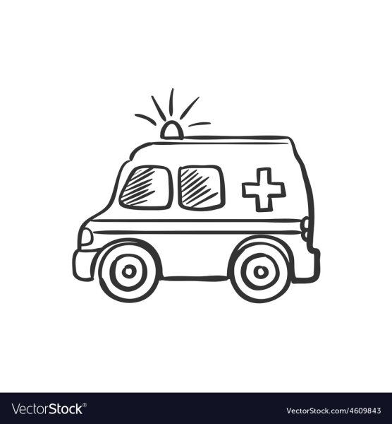 Нарисованная машинка скорой помощи