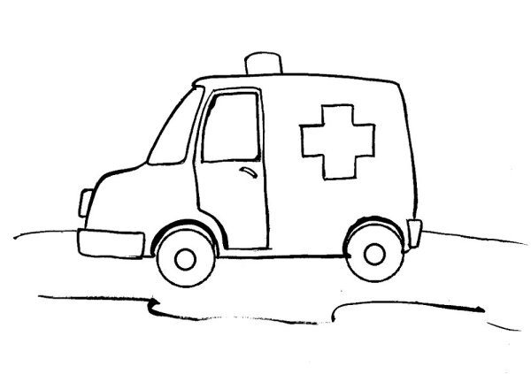 Скорая машина раскраска для малышей