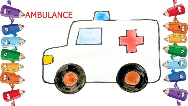 Нарисовать скорую помощь машину