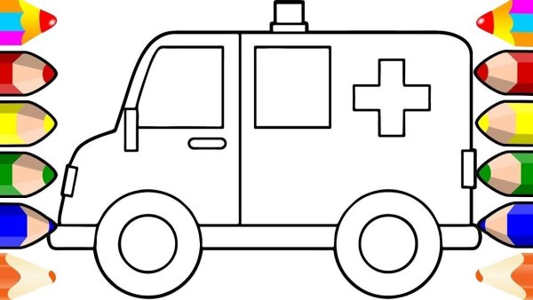 Машинки скорой помощи для рисования