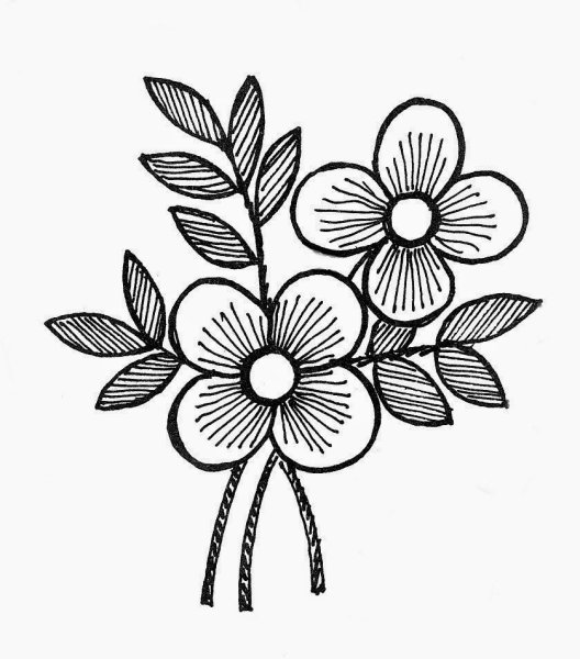 Цветы эскиз для вышивки